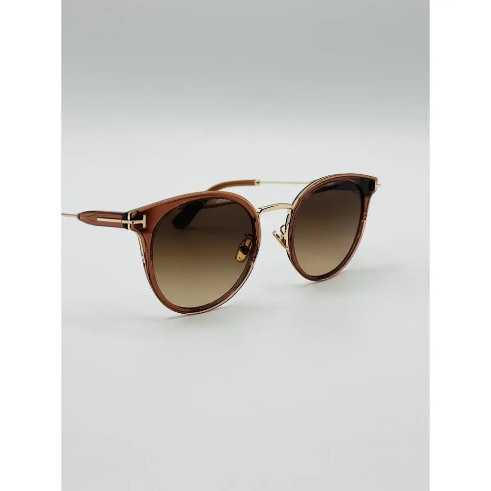 Tom Ford Sunglasses TF1244-K 45F Brown Round Brown Gradient Lens 54mm Asian Fit